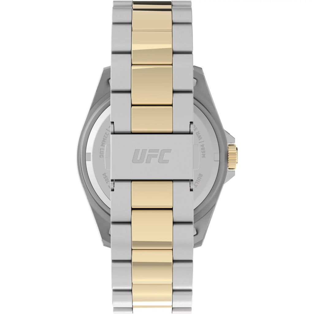 Watch - Blue Men's Timex Two-Tone UFC Case Strap Silver-Tone 42mm Debut Dial