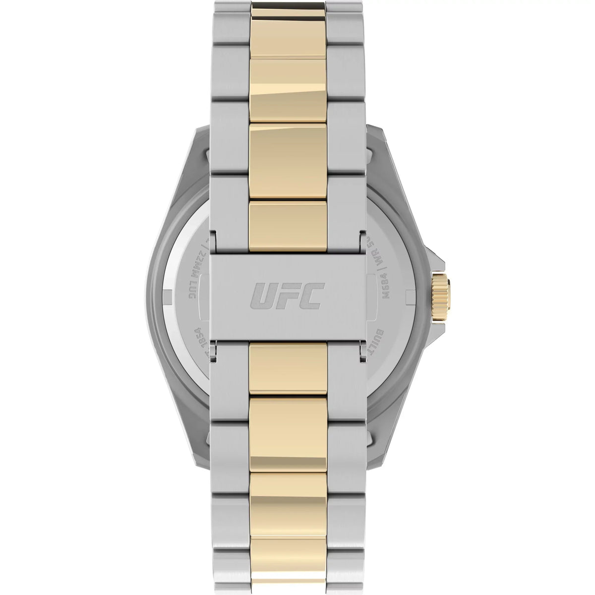 Watch - Blue Men's Timex Two-Tone UFC Case Strap Silver-Tone 42mm Debut Dial