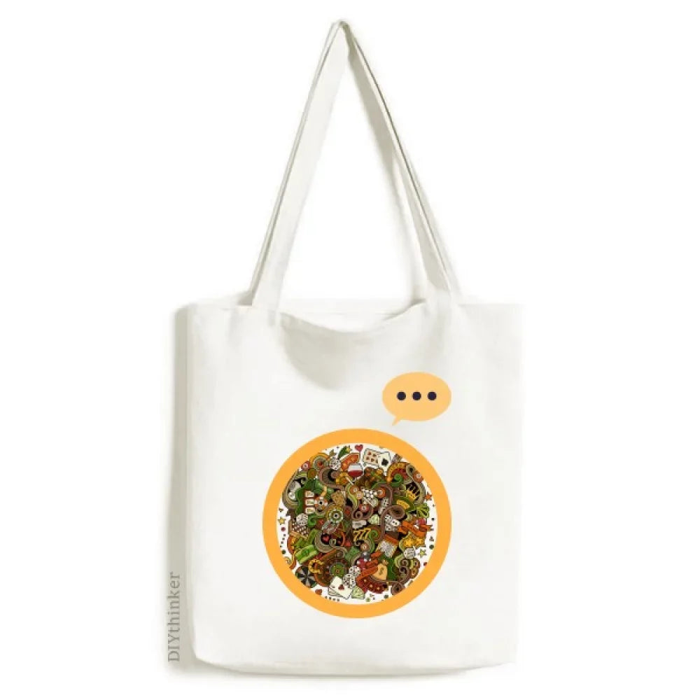 Tote Jackpot Card Sack Chips Expression Illustration Bag Canvas Poker Casino Bar Shoulder