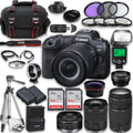 Canon + Battery, including: f/4-5.6 Accessories 50mm RF Lenses Tripod STM EOS 128GB STM Flash, 24-105mm Camera + 75-300mm More Frame & with R5 + Extra Full Memory & Mirrorless RF Card III f/1.8 TTL