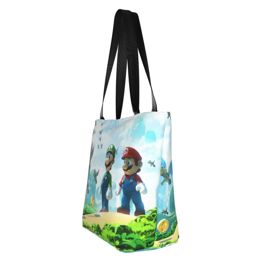 School Business Shoulder For Cartoon Super Bag Luigi Large Tote Women's Shopping Mario Beach Handbag Travel Capacity Work