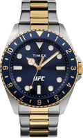 Watch - Blue Men's Timex Two-Tone UFC Case Strap Silver-Tone 42mm Debut Dial