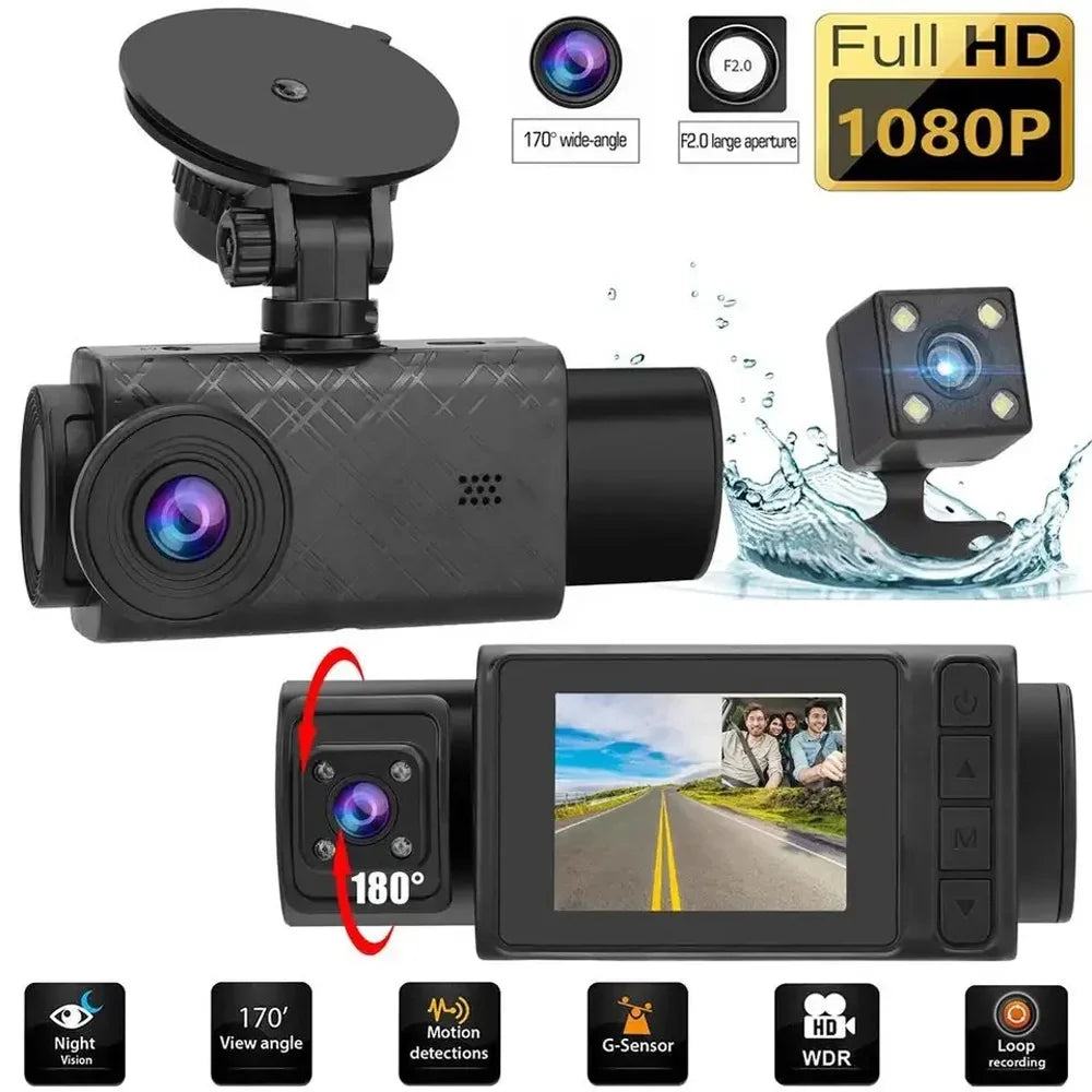 Rearview Recorder Driving Dash Multi-Language Video Pinnaco Safety 3 Cameras Mirror Camera Auto