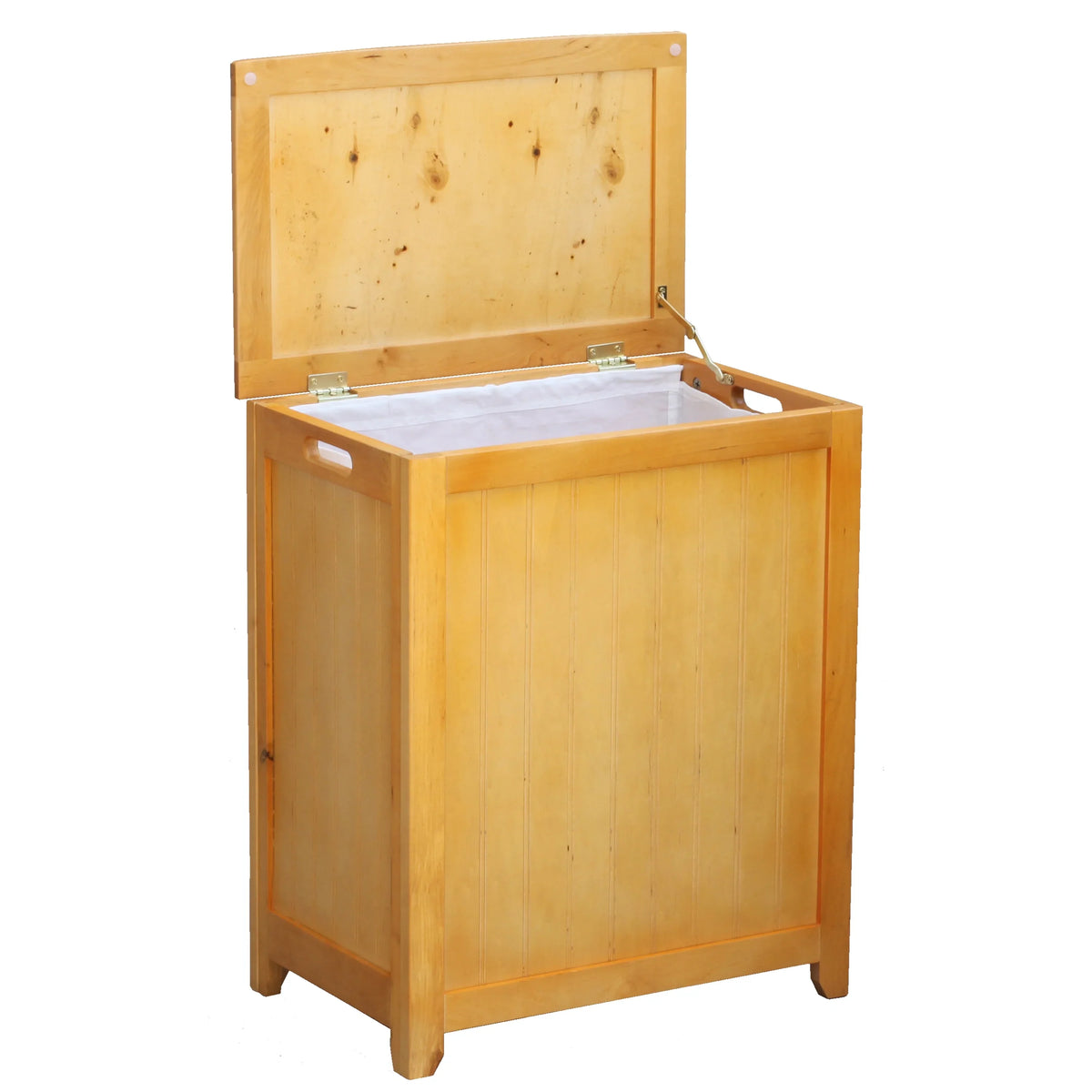 Finished Wood Laundry Hamper Natural Interior Rectangular Oceanstar Bag RHP0109N with