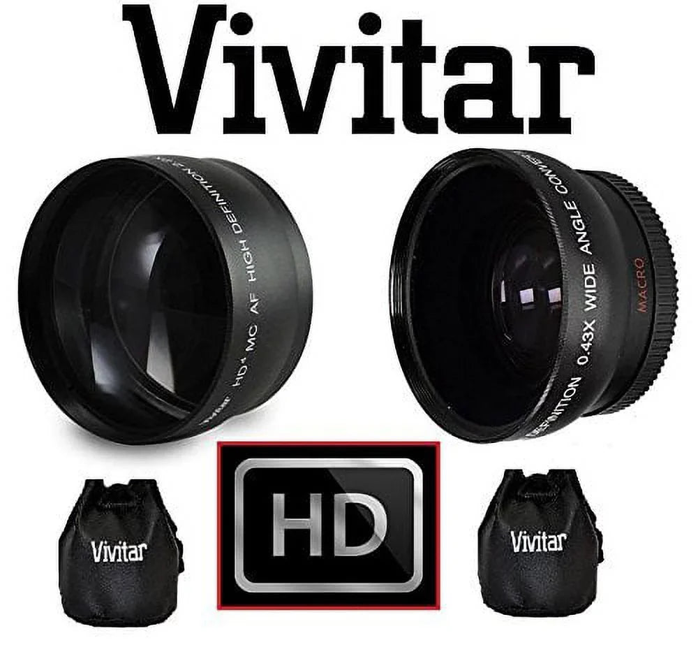 ANGLE & Compatible) HD WIDE for LENS 2-Pcs TELEPHOTO (52mm PRO SET NIKON LENS FM10