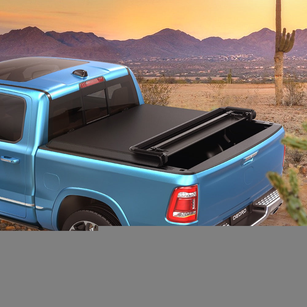 Four Ledkingdomus Tonneau Covers Cover Bed Soft Quad 1500 Fold Fold 2009-2023 Truck for Dodge Ram 5.6ft