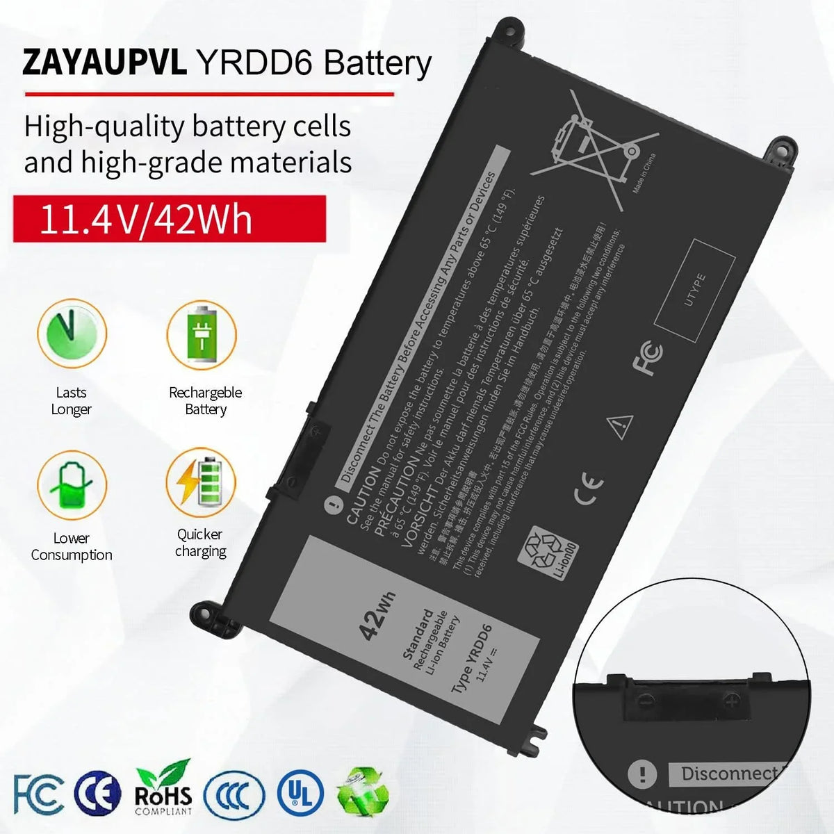 3582 y 5590 3584 5585 Dell for 3593 5594 Inspiron 5584 YRDD6 5593 42Wh 3493 14 3583 15 5481 P75F 5598 7586 5582