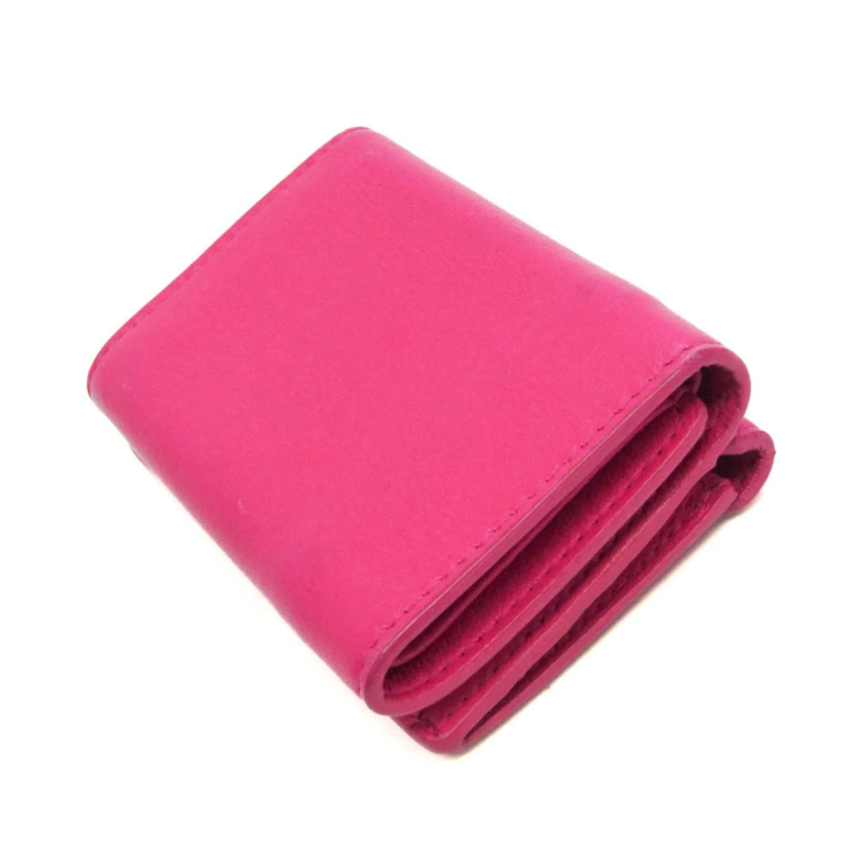 (tri-fold) Mini Leather Pre-Owned 391446 Papier Women's Pink Wallet Wallet (Good) Balenciaga