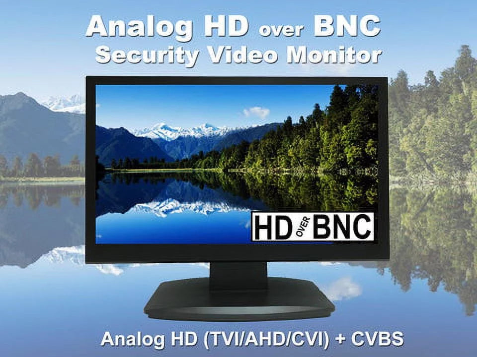 Analog HD-TVI, CVBS for Security CCTV 101AV Surveillance DVR HD AHD, & CVI 1x 23.6" Home BNC System 2X 16:9, Inputs with LED HDMI Office Monitor Work Professional &