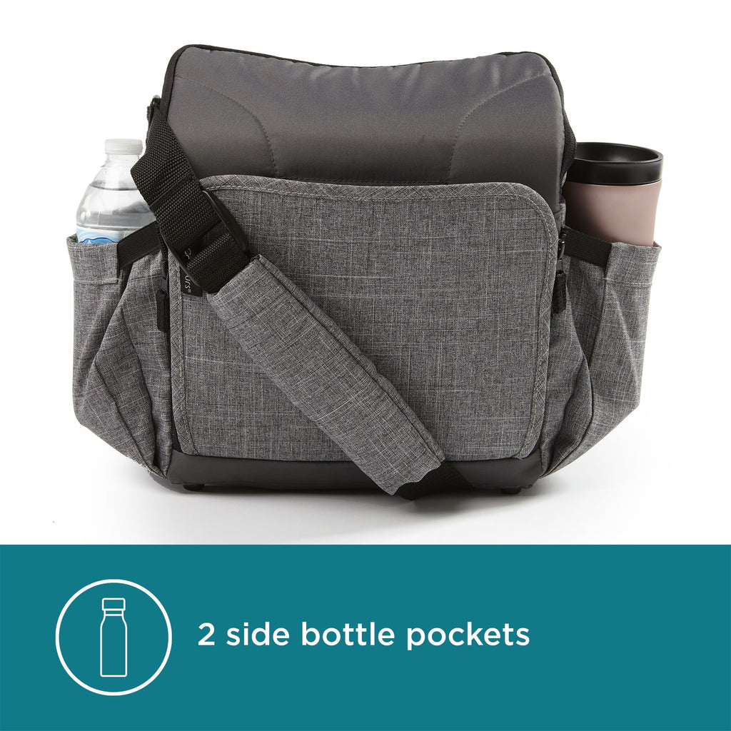 Bag, 2-in-1 Booster Diaper Seat Contours Backpack and transportable Explore Gray