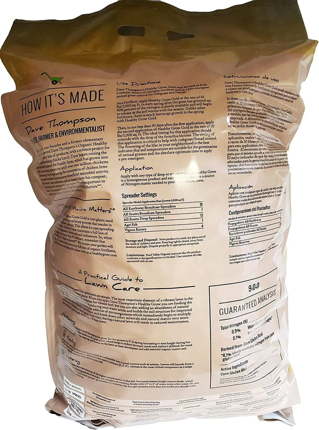 Turf Healthy Gold Corn Plus Preventer 30-Pounds Food, Weed Gluten 9-0-0, Grow