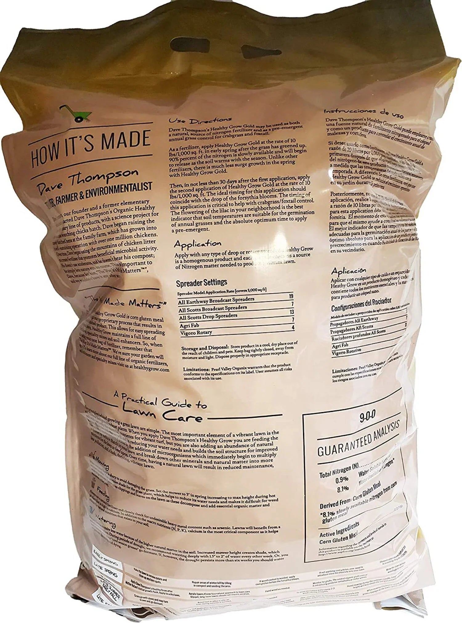 Turf Healthy Gold Corn Plus Preventer 30-Pounds Food, Weed Gluten 9-0-0, Grow