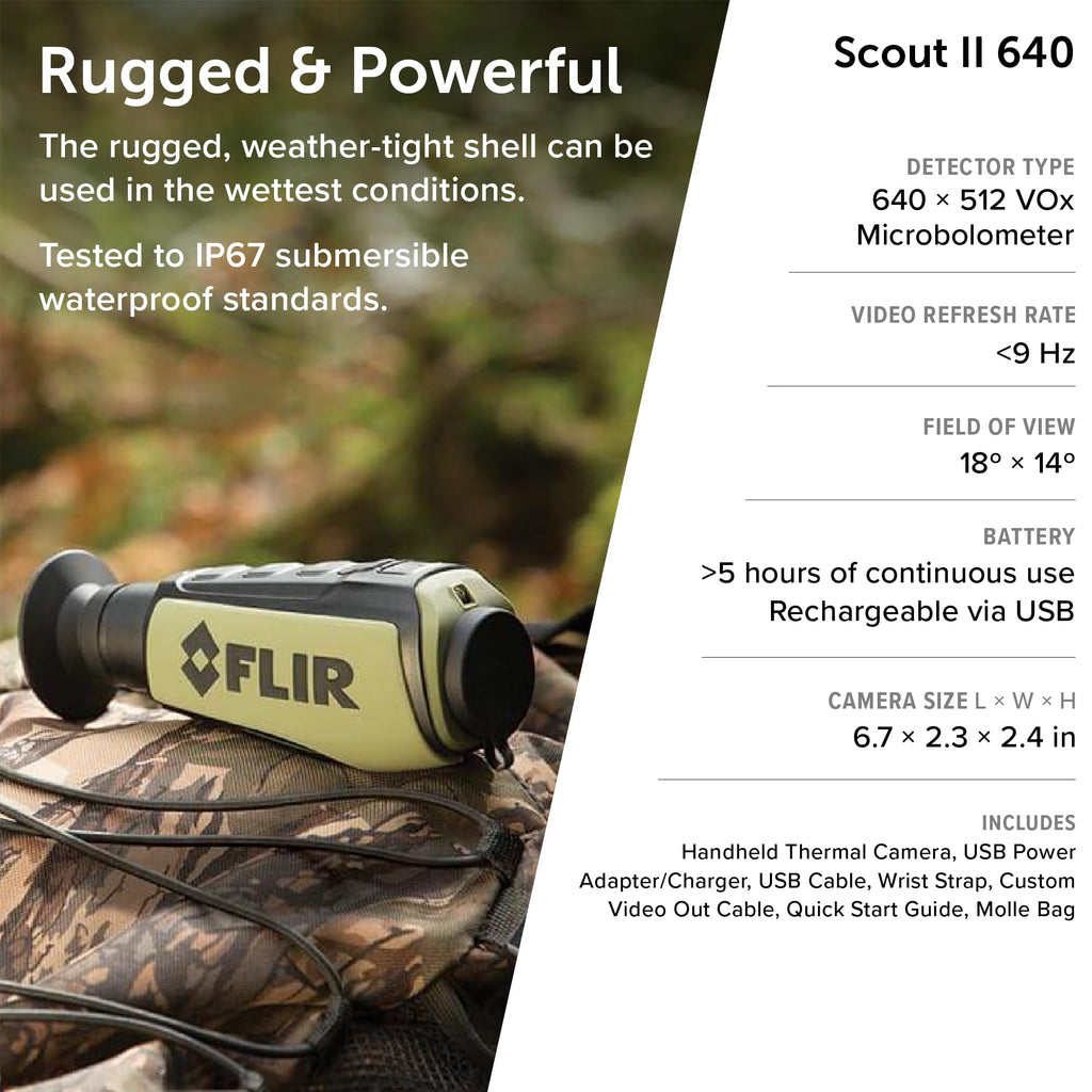 FLIR Scout TKx - Compact Infrared/Thermal Imaging Monocular for Wildlife Viewing, Hunting & Outdoor