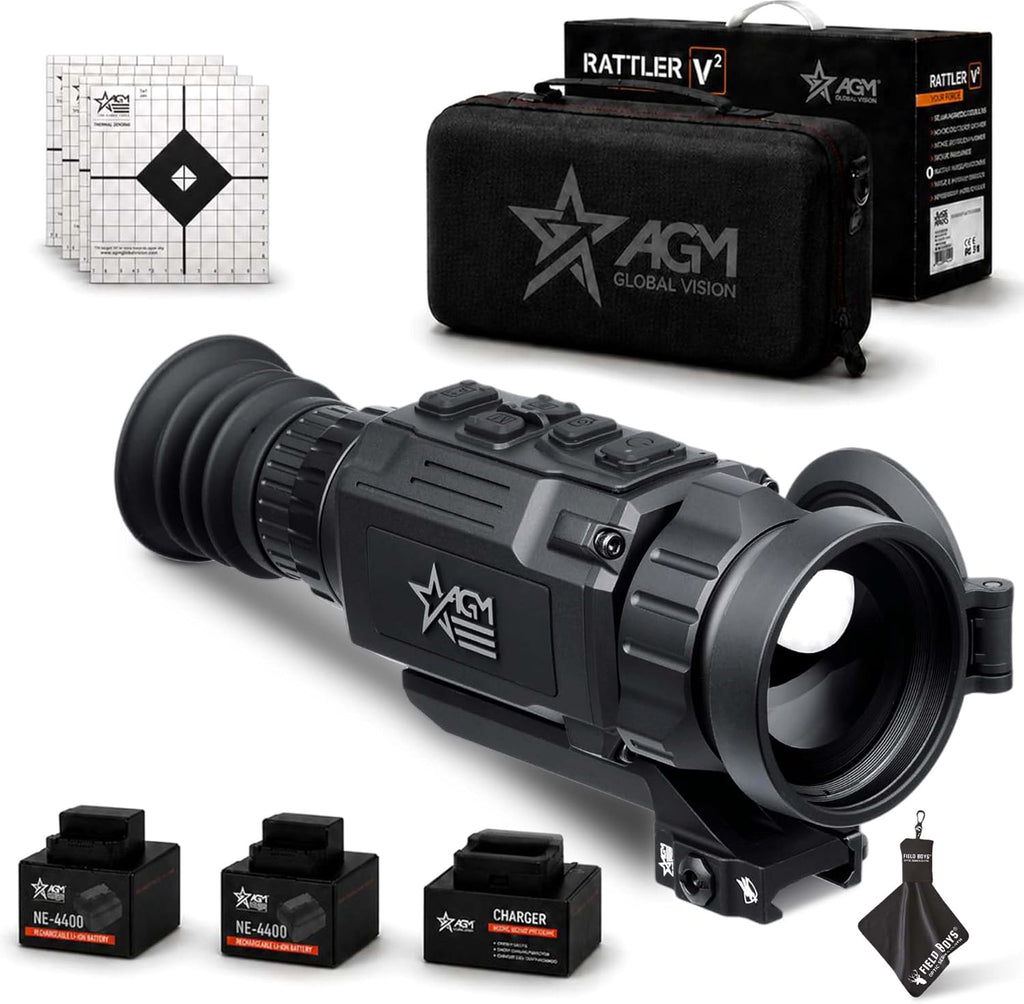 AGM Global Vision Rattler V2 Thermal Imaging Scope for Hunting, High Resolution with High Sensitivity Thermal Optics, Waterproof & Durable, Includes Thermal Targets & Cleaning Cloth