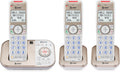 AT&T BL3112-3 3-Handset DECT 6.0 Cordless Phone for Home with Bluetooth Connect to Cell, Smart Call Blocker, Answering Machine, Caller ID, Expandable up to 5 Handsets, Champagne Gold/White