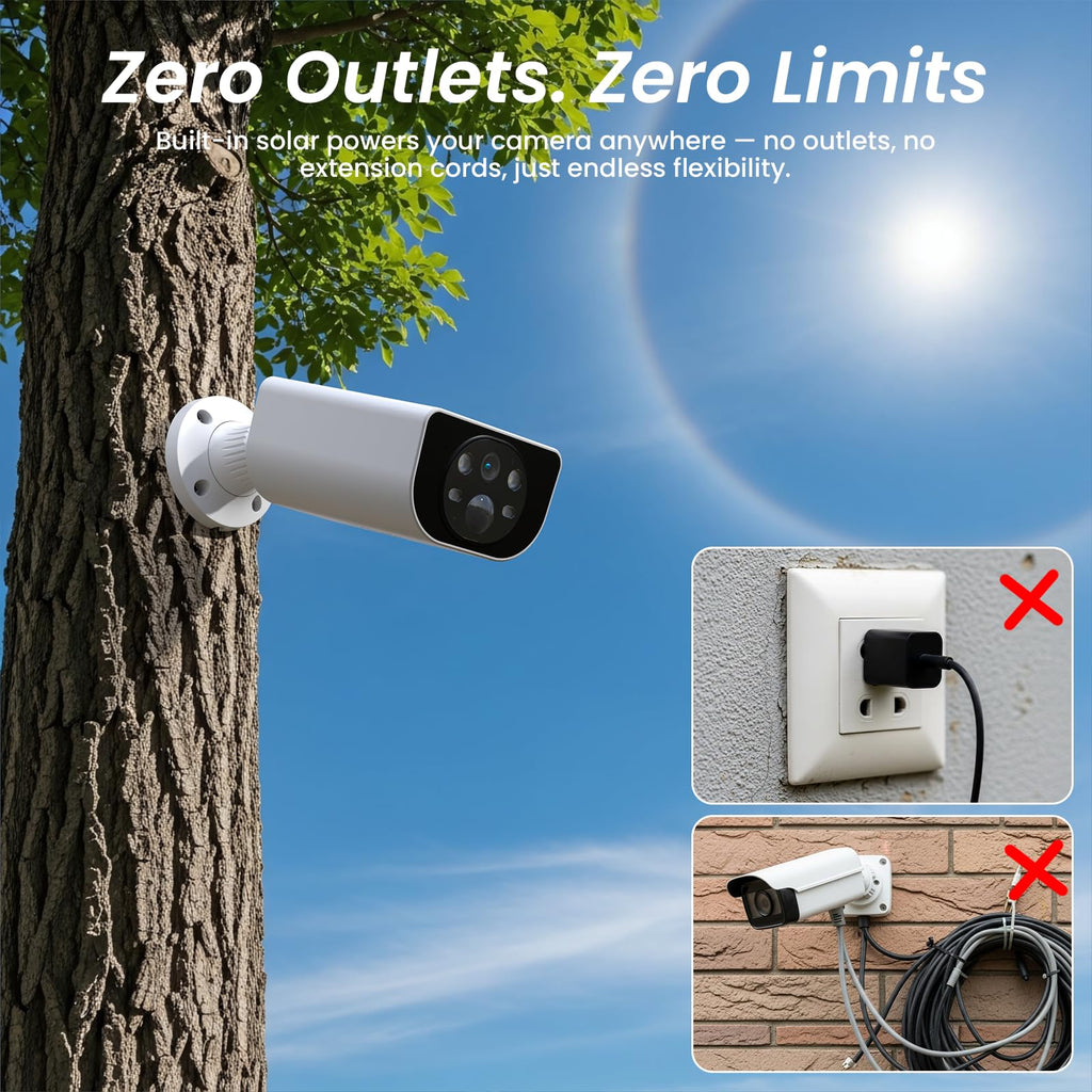 Cinnado Security Cameras Wireless Outdoor Integrated Solar Panel, S1 4Pack