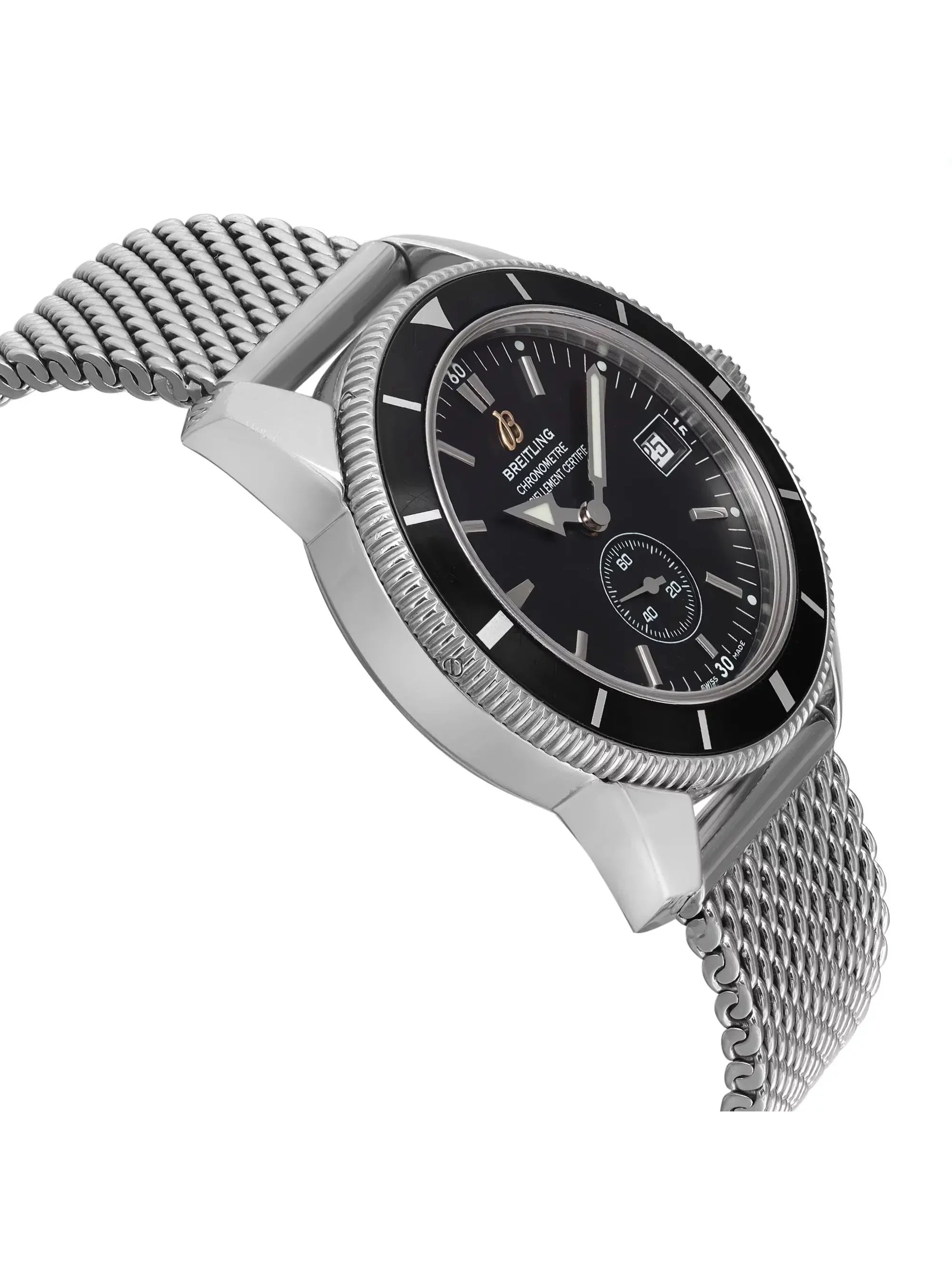 Black Steel A3732024-B869SS Heritage 38mm Dial Mens SuperOcean Breitling Watch