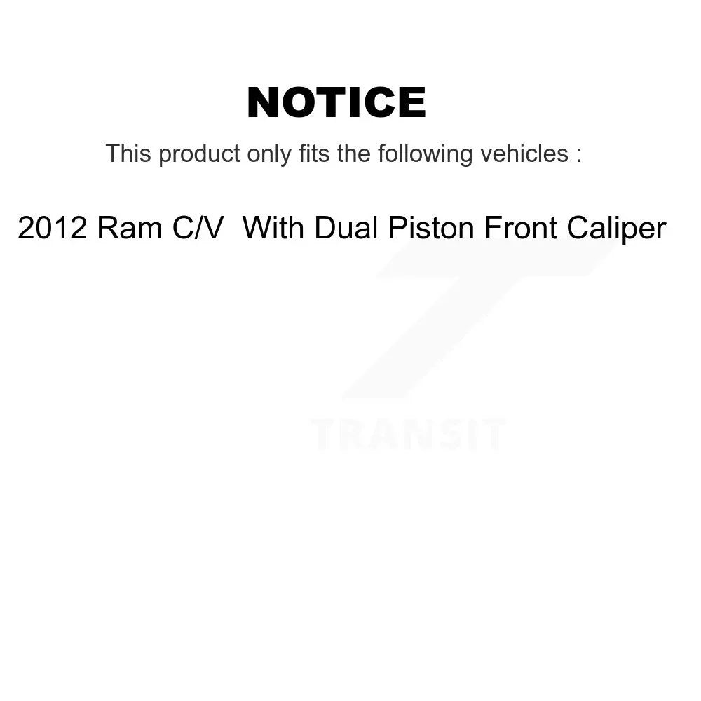 Brake And Disc C/V For 2012 Dual Piston Ram Rear Kit Transit Pads Front KCG-100132C Caliper Rotors Auto Coated With Ceramic