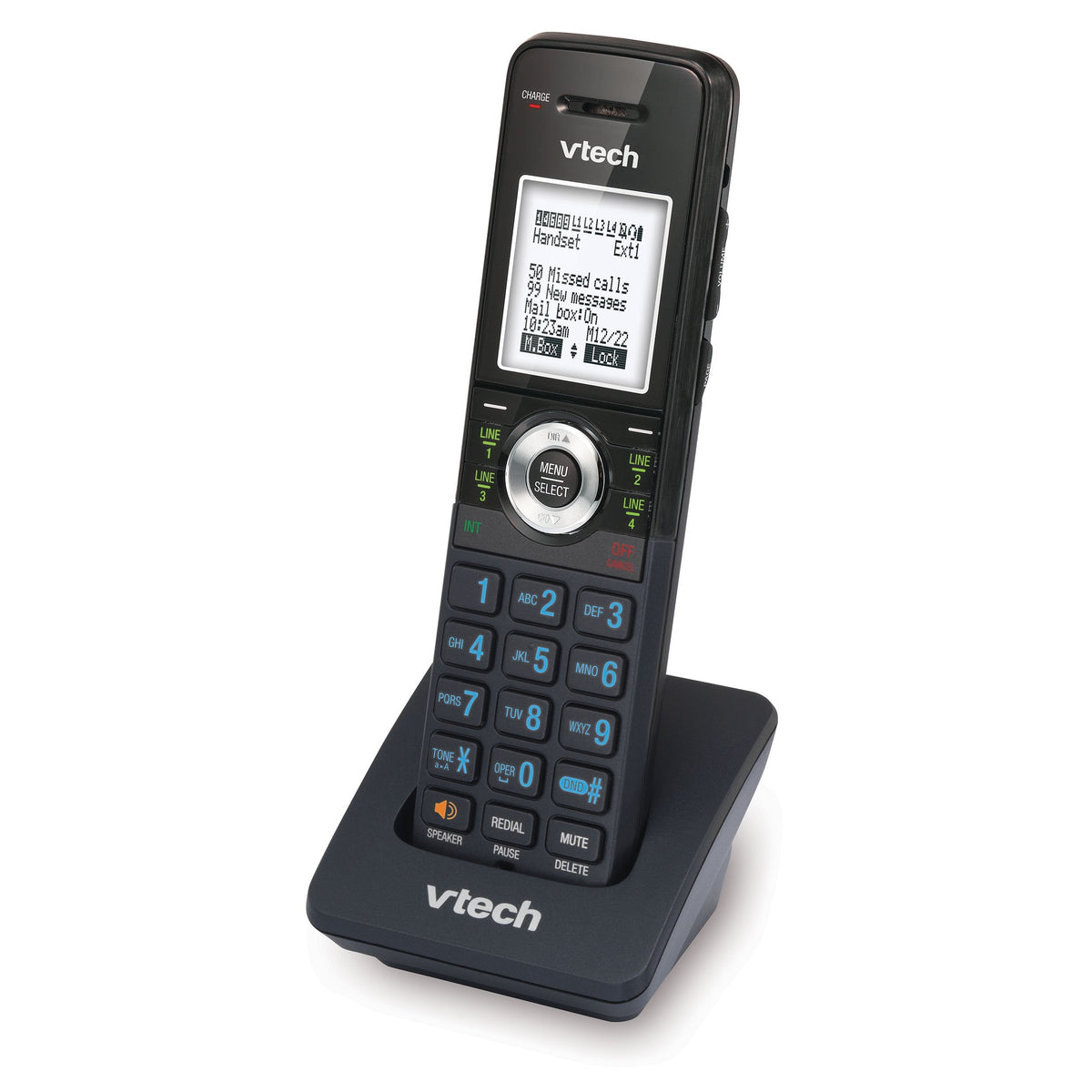 VTech AM18447 Main Console 4-Line Small Business Phone System - Expandable to 10 Stations, Digital Answering Machine, Auto Attendant, Intercom & Custom Music on Hold, Black