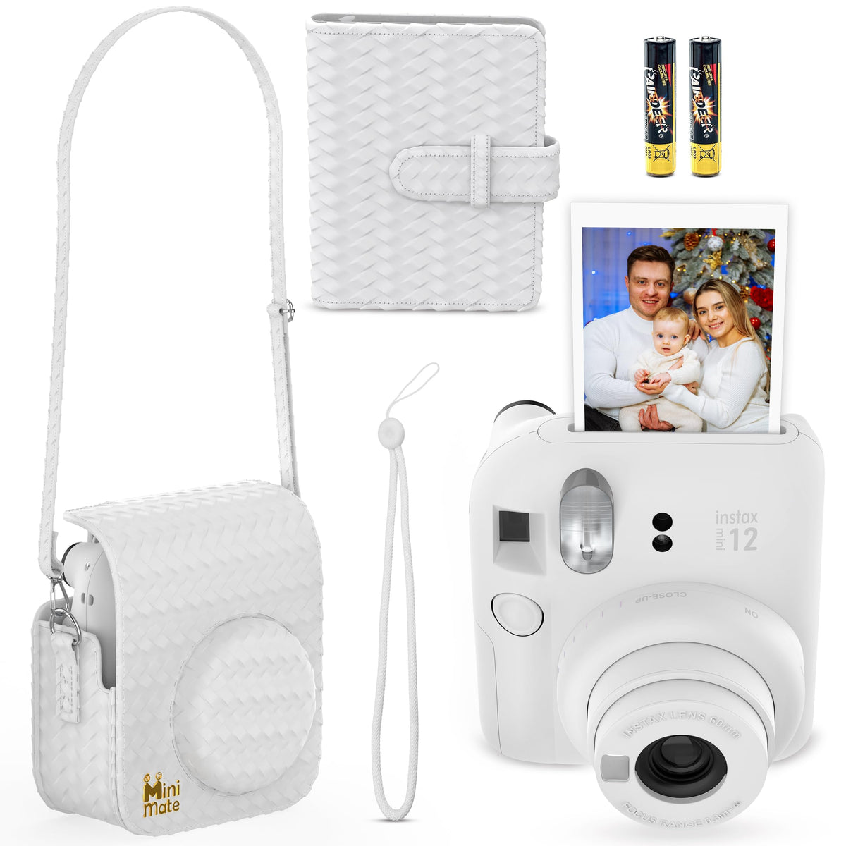 Fujifilm Instax Mini 12 Instant Camera Blossom Pink + Minimate Custom Designed Case + Fuji Instax Film 10 Sheets & Photo Album