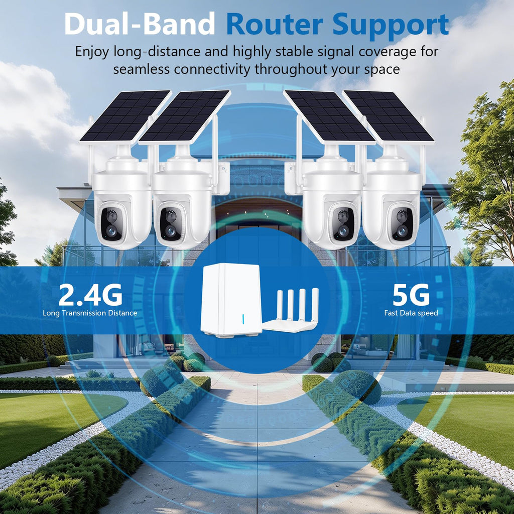 4K Solar Security Cameras Wireless Outdoor with Local Storage Base