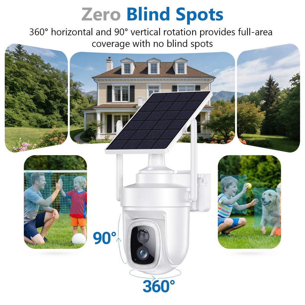 4K Solar Security Cameras Wireless Outdoor with Local Storage Base
