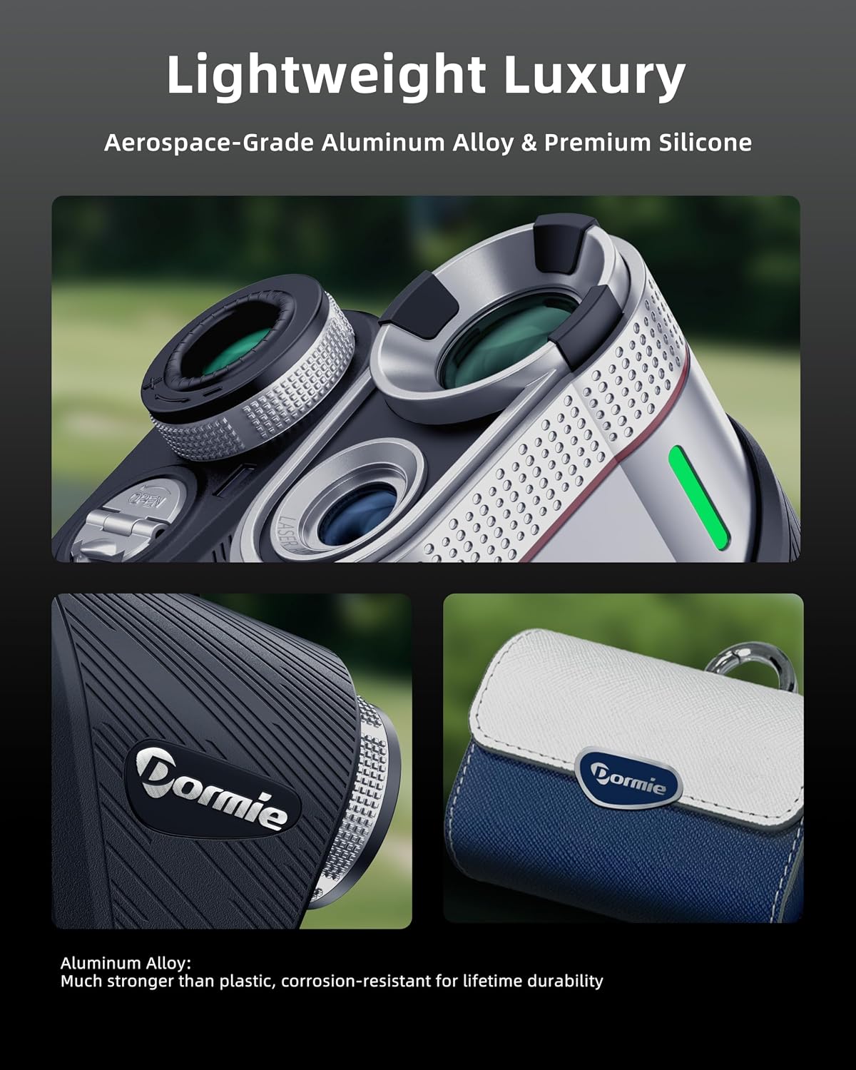 Dormie Golf Rangefinder with Slope,800 Yards Laser Range Finder Golfing,Aluminum Alloy Body,Flag Pole Locking Vibration,Slope Compensation,6X Magnification Rangefinder with Magnet