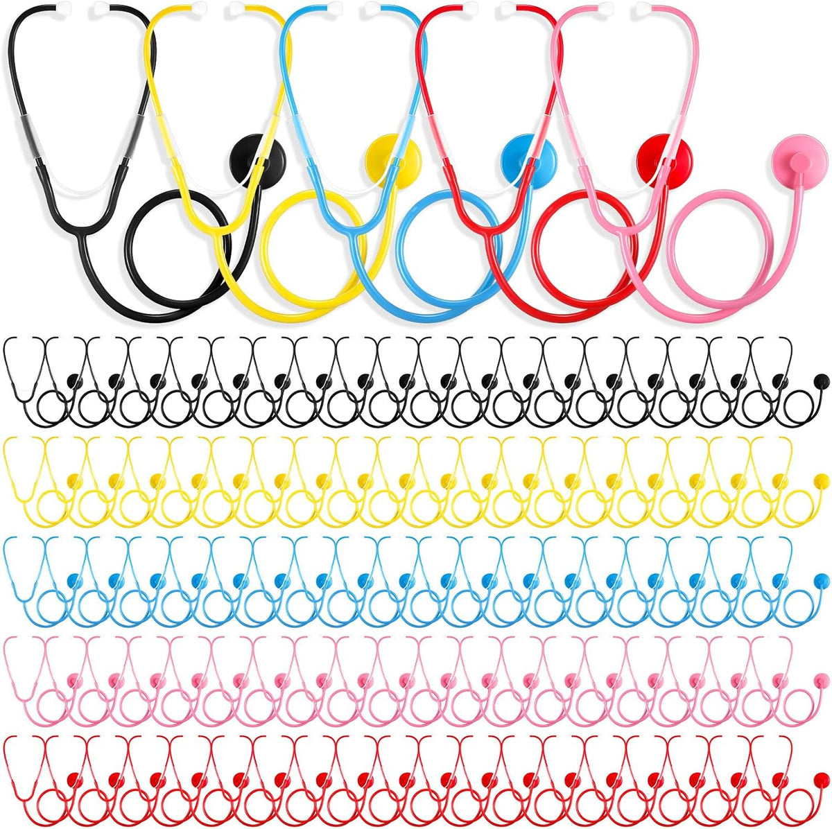 Leitee 100 Pieces Kid Stethoscope Toy Bulk Real Working Plastic Stethoscope