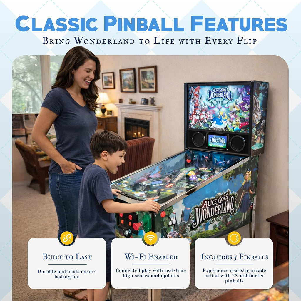 Alice Goes to Wonderland Pinball with LED Lighting