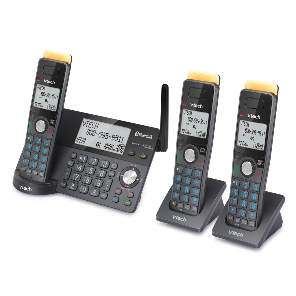 VTech IS8128-51 Super Long Range 5-Handset DECT 6.0 Cordless Phone for Home with Answering Machine, 2300 ft Range, Call Blocking, Bluetooth Connect to Cell, Intercom