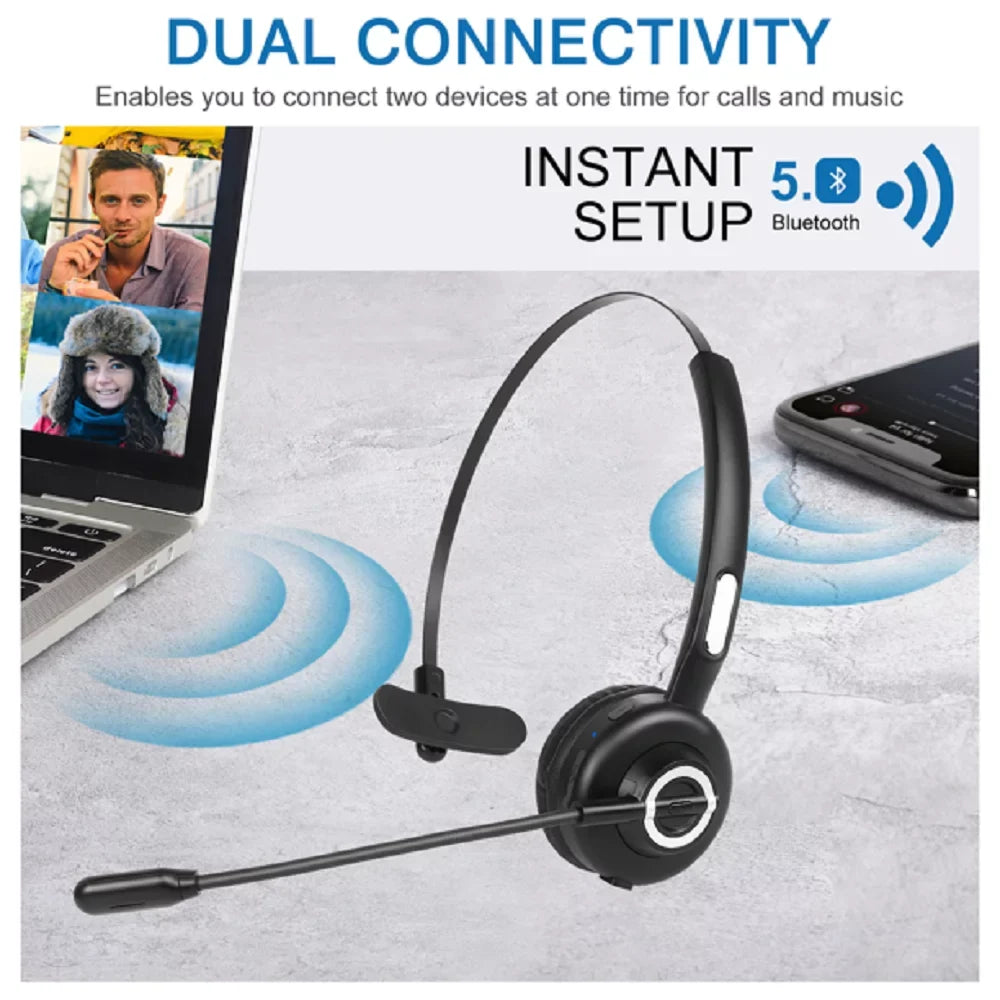 Function Headset, for Charging Mic With Wireless Microphone, Noise 3 Comfortable Dock NEX with Isolation with Cell Headset Headset Wireless Bluetooth Base UX-M97 Phone Mute vivo Charging
