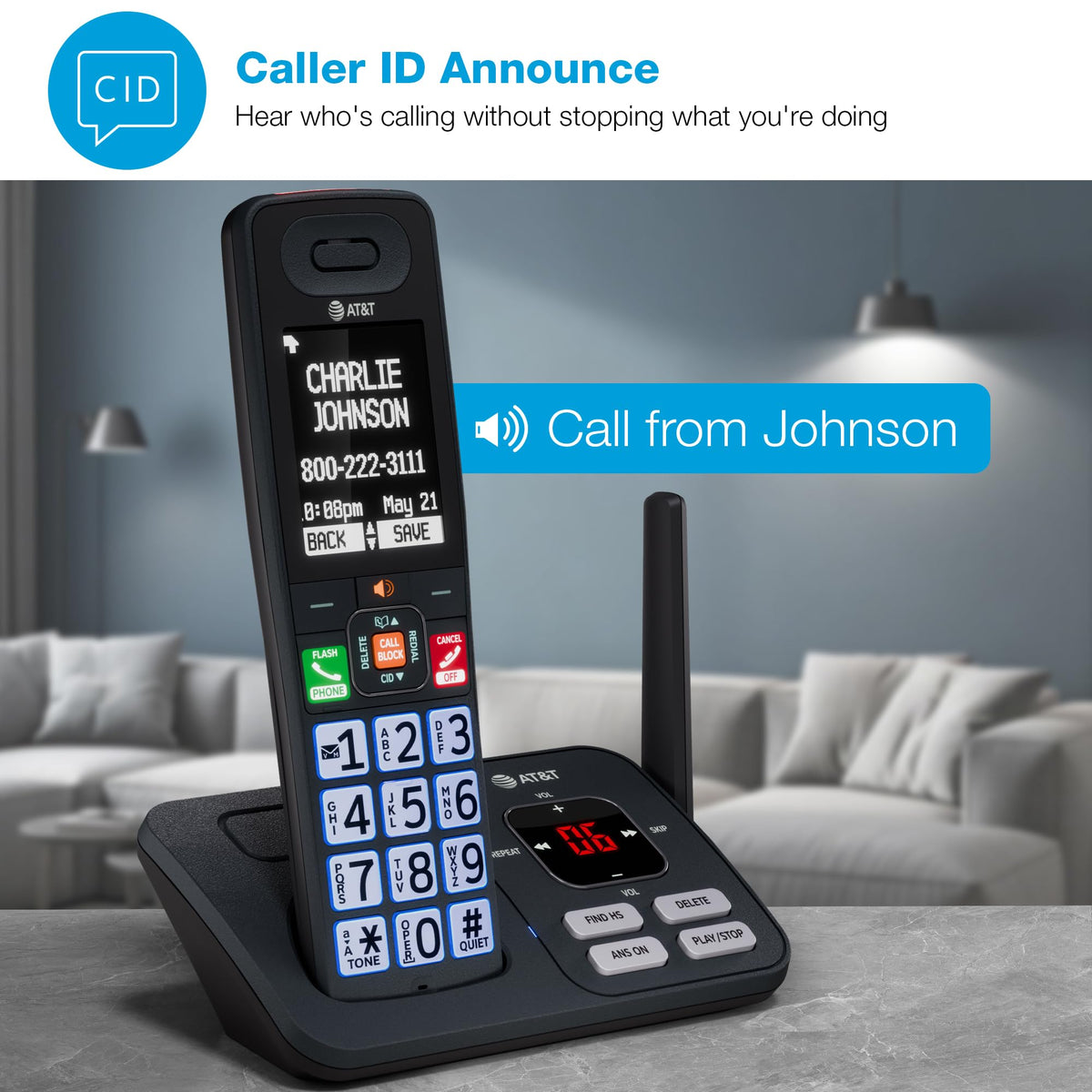 AT&T 3 Handsets Cordless Phone with Answering System â BL108-3
