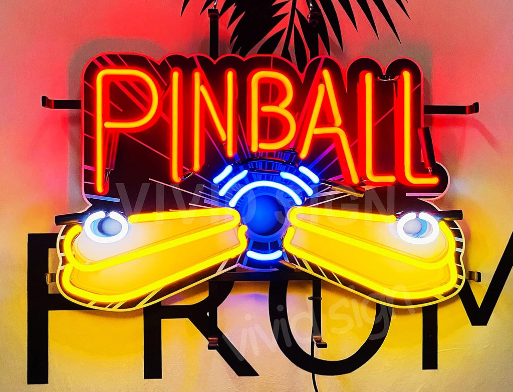 Queen Sense 20"x16" Pinball Machine Video Game Neon Sign Light Lamp with HD Vivid Printing Tech Artwork A120PBMV2VVD