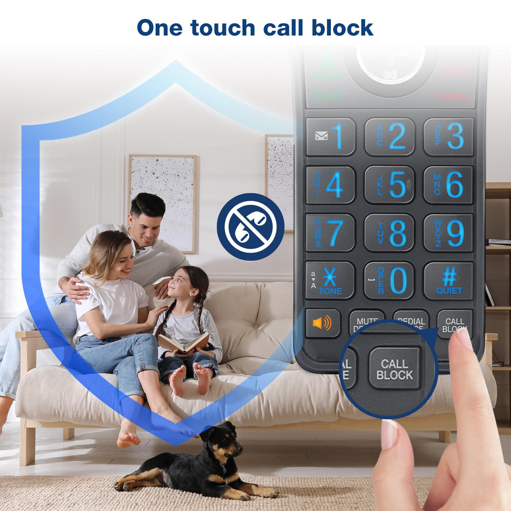VTech IS8128-51 Super Long Range 5-Handset DECT 6.0 Cordless Phone for Home with Answering Machine, 2300 ft Range, Call Blocking, Bluetooth Connect to Cell, Intercom