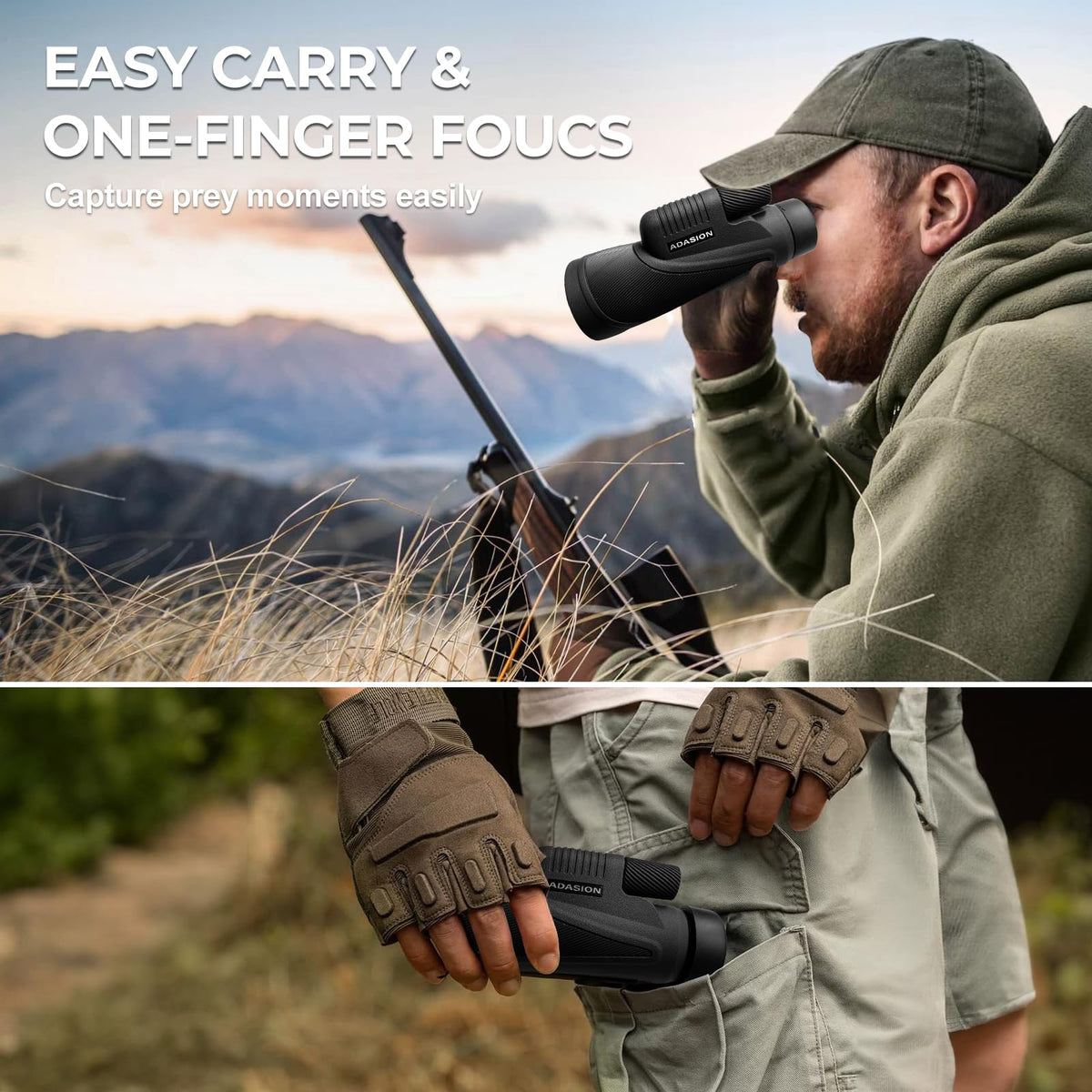 Adasion 12x56 Monoculars for Adults High Powered, Phone Adapter & Tripod