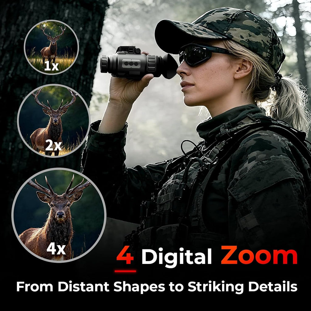 GOYOJO GNG2K Night Vision Monocular - 2K / 60Hz Refresh Digital Night Vision Goggles, Helmet Mountable, Stealth Infrared 940nm NVG with 0.0001 Lux Sensor, 4 Color Modes for Tactical/Hunting/Camping
