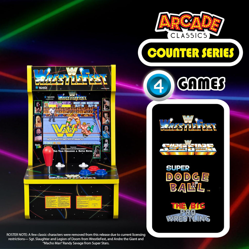 Arcade Classics WWE Counter Series Game Machine with 4 Games