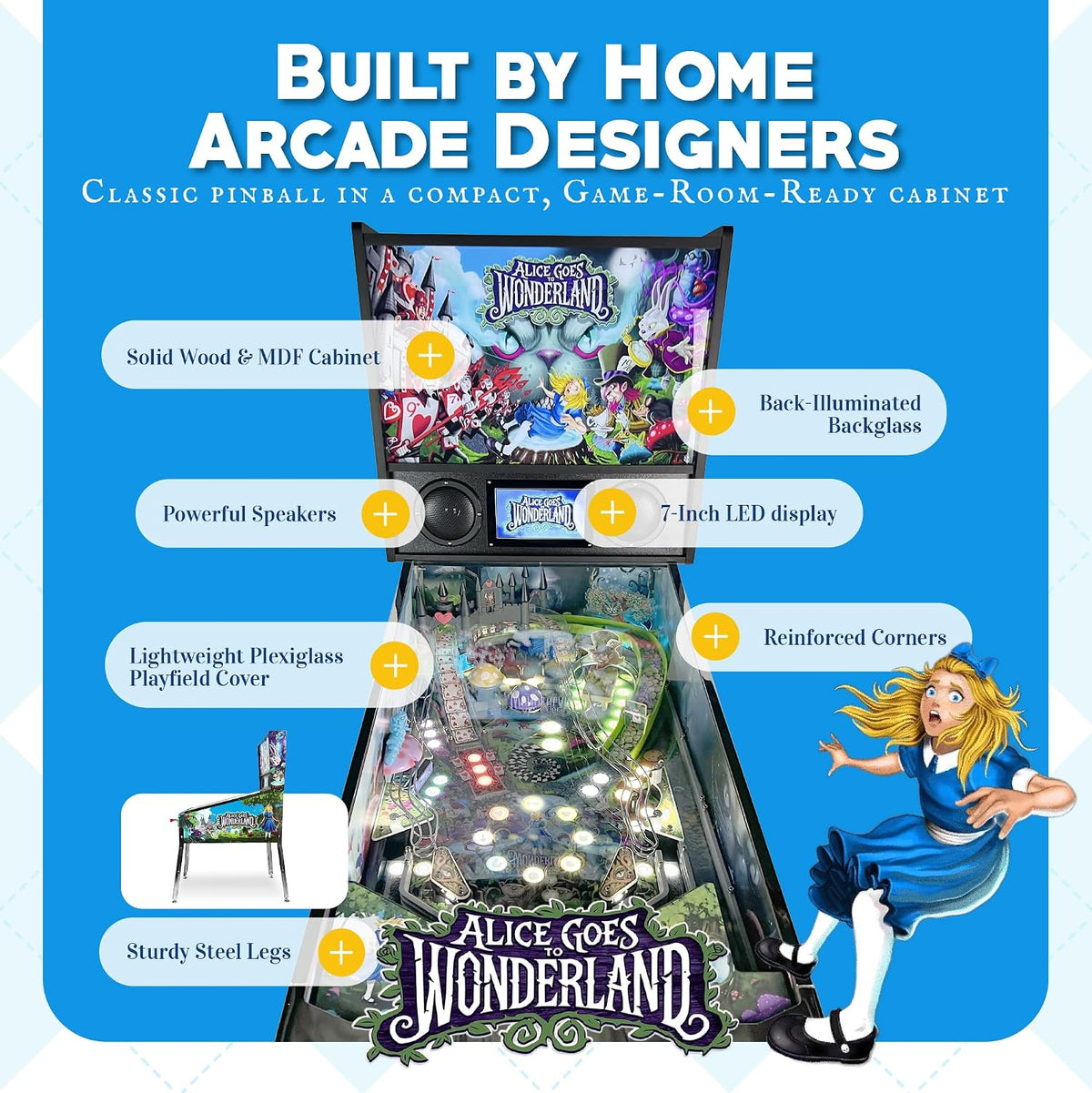 Alice Goes to Wonderland Pinball with LED Lighting