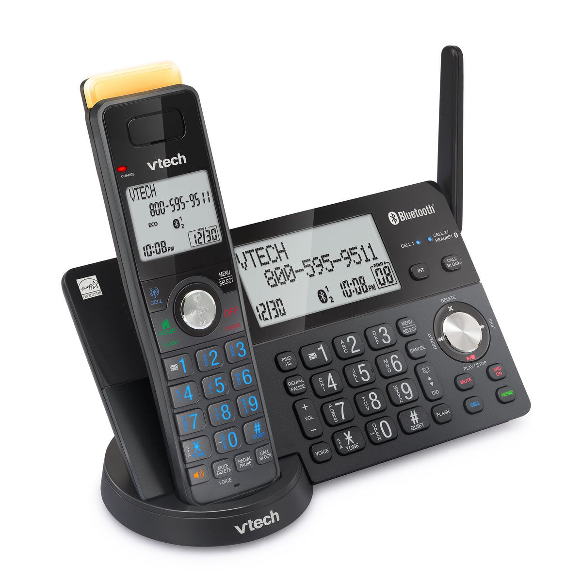 VTech IS8128-51 Super Long Range 5-Handset DECT 6.0 Cordless Phone for Home with Answering Machine, 2300 ft Range, Call Blocking, Bluetooth Connect to Cell, Intercom