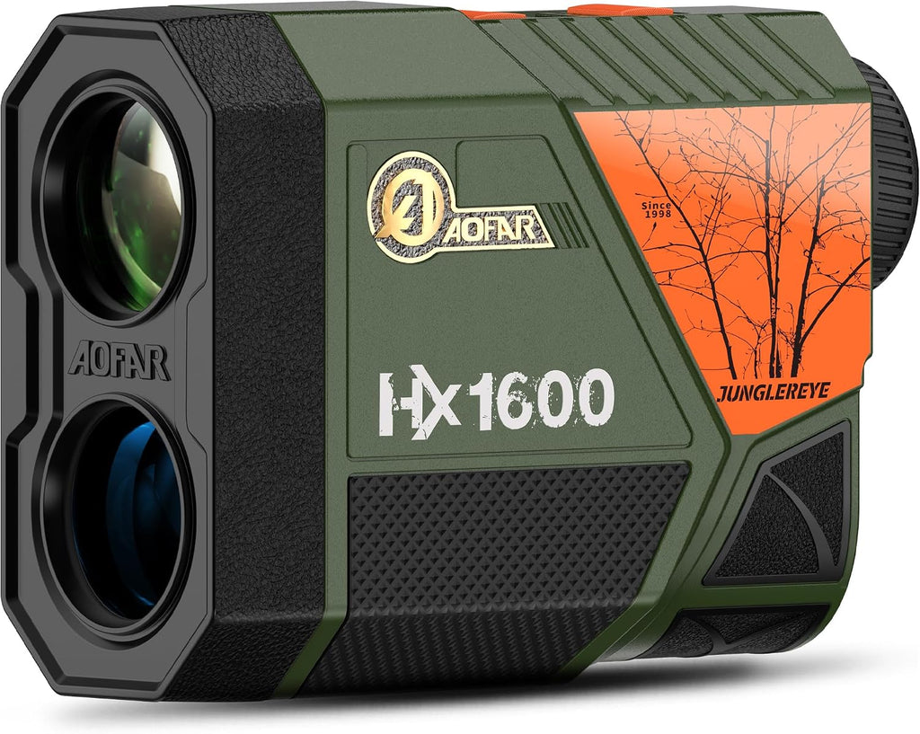 AOFAR HX1600 Hunting Rangefinder with Auto-Ambient Display, Ultra-Clear Optics with 95%+ Transmittance of Glass, 1600 Yards with Angle and Horizontal Distance,Range, Scan, Speed Mode,Waterproof