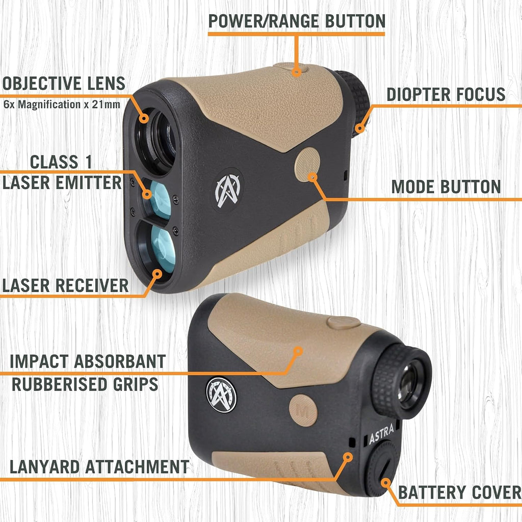 Astra Optix OTX/HTX1600 1760yd Laser rangefinder for Hunting, Shooting and Golfing with Red OLED/HD LCD Display Fast 0.10s and Accurate +/-1yd