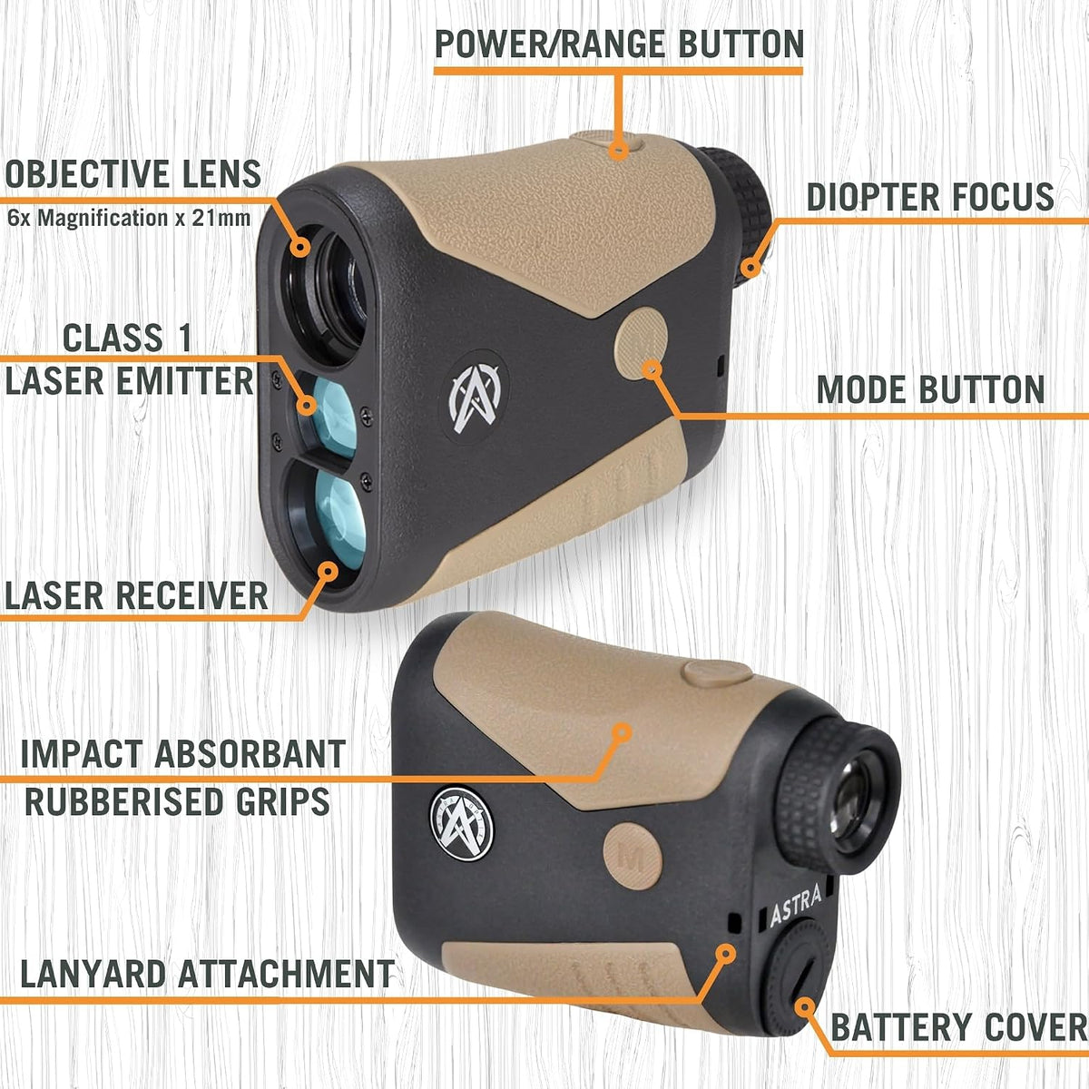 Astra Optix OTX/HTX1600 1760yd Laser rangefinder for Hunting, Shooting and Golfing with Red OLED/HD LCD Display Fast 0.10s and Accurate +/-1yd