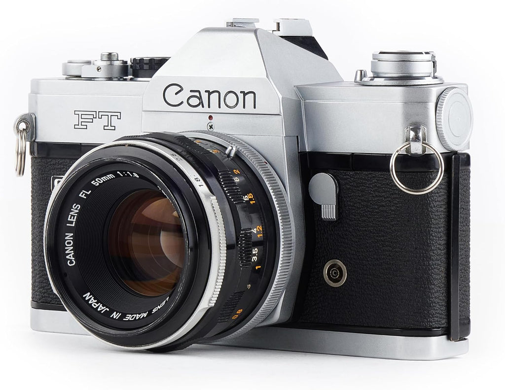 Canon FT-QL 35mm SLR Film Camera with a Canon 50mm FL Lens. (Renewed)