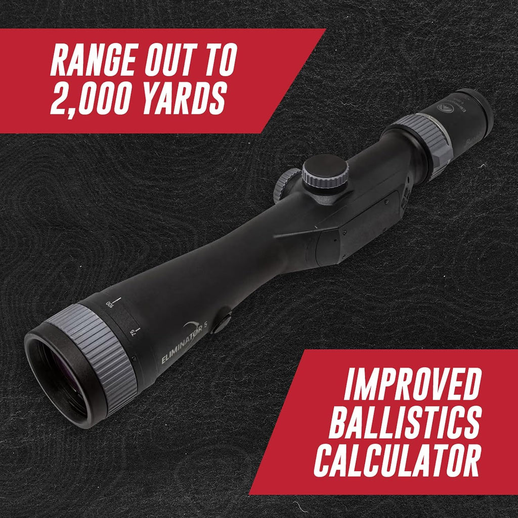 BURRIS Eliminator 5 LaserScope 5-20x50mm - Precision Riflescope with Built-in Laser Rangefinder, Ballistic Calculator, Digital Inclinometer & X96 Reticle for Long-Range Hunting & Shooting