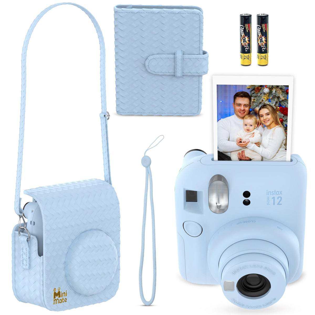 Fujifilm Instax Mini 12 Instant Camera Blossom Pink + Minimate Custom Designed Case + Fuji Instax Film 10 Sheets & Photo Album