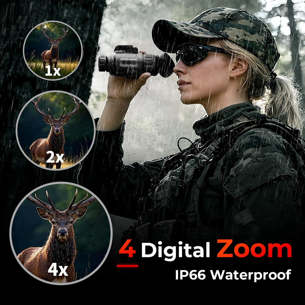 GOYOJO GNG2K Night Vision Monocular - 2K / 60Hz Refresh Digital Night Vision Goggles, Helmet Mountable, Stealth Infrared 940nm NVG with 0.0001 Lux Sensor, 4 Color Modes for Tactical/Hunting/Camping