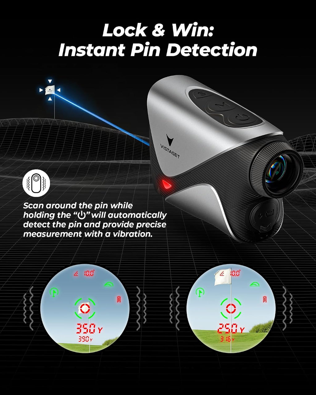 VTSTAGET Golvia Pro OLED Range Finder Golf with Slope, 1200 Yards