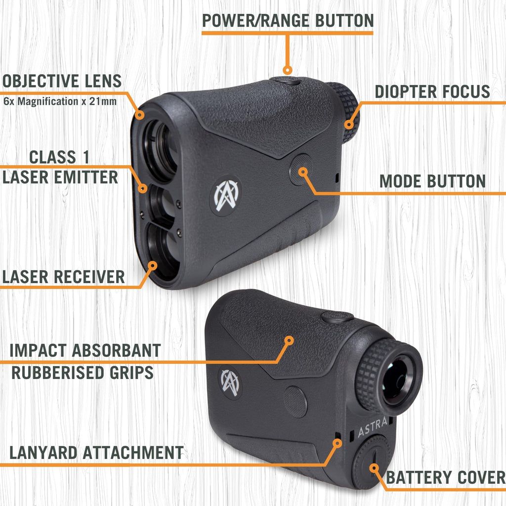 Astra Optix OTX/HTX1600 1760yd Laser rangefinder for Hunting, Shooting and Golfing with Red OLED/HD LCD Display Fast 0.10s and Accurate +/-1yd