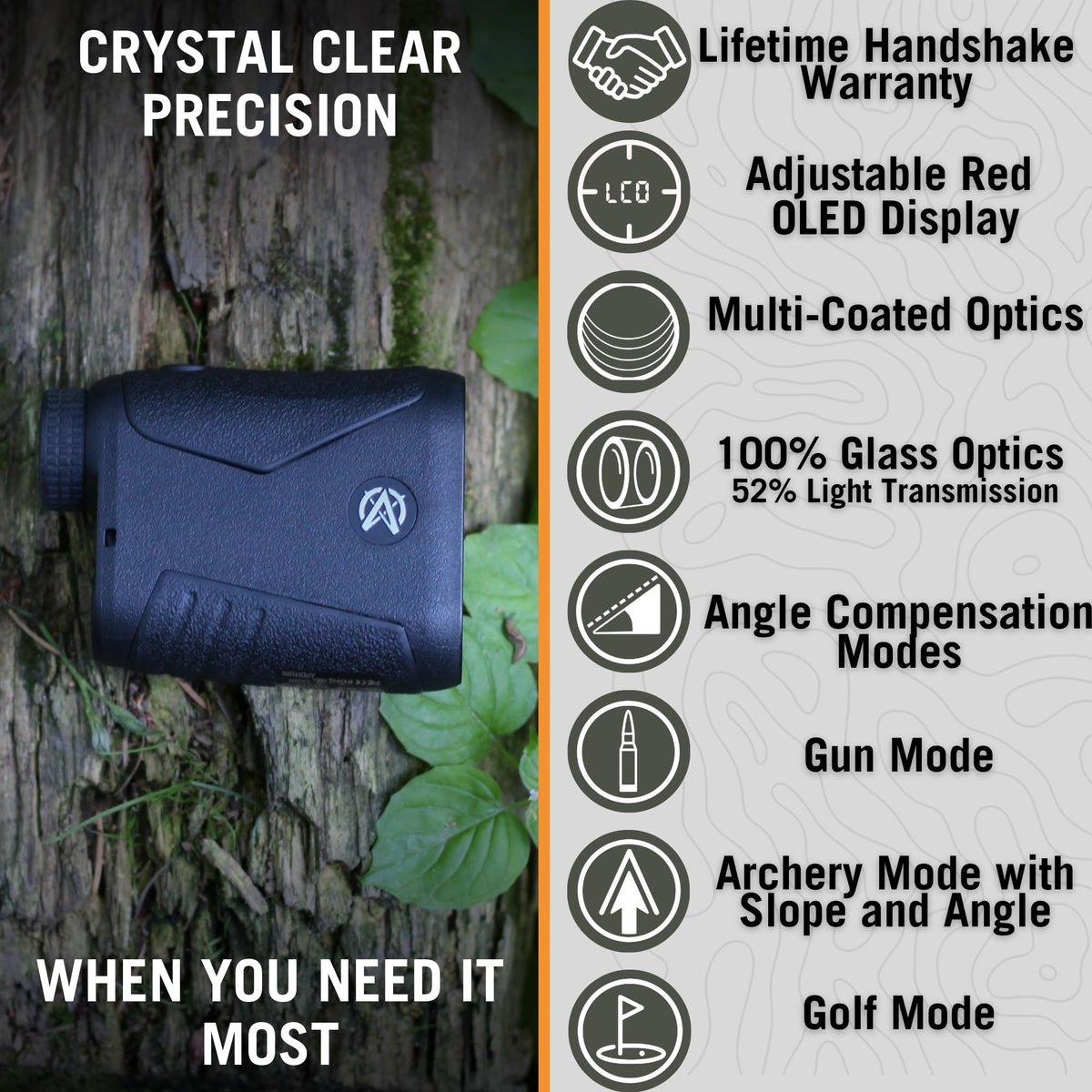 Astra Optix OTX/HTX1600 1760yd Laser rangefinder for Hunting, Shooting and Golfing with Red OLED/HD LCD Display Fast 0.10s and Accurate +/-1yd