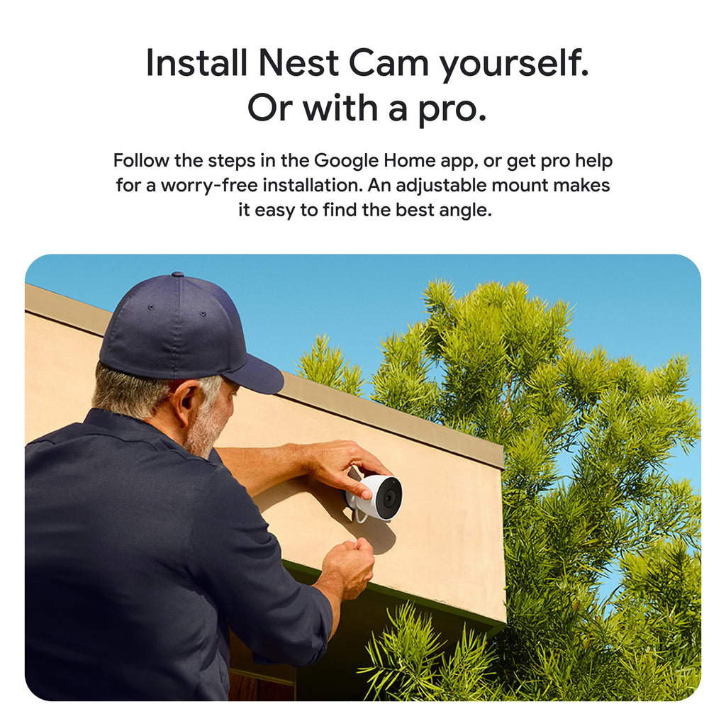 Google Nest Cam Outdoor (Wired, 2nd Gen) - Security Camera - Snow - 2 Pack